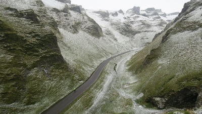 山谷和道路照片